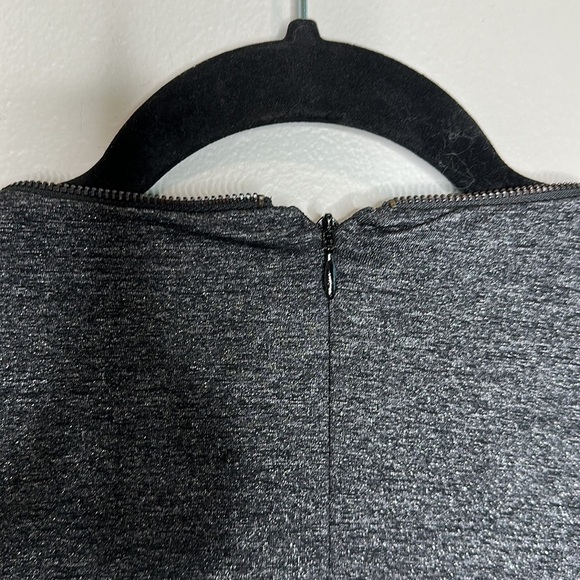 CACHE Metallic Shimmer Body Con Midi Dress | Size: Small | Dark Gray & Silver - Picture 9 of 12